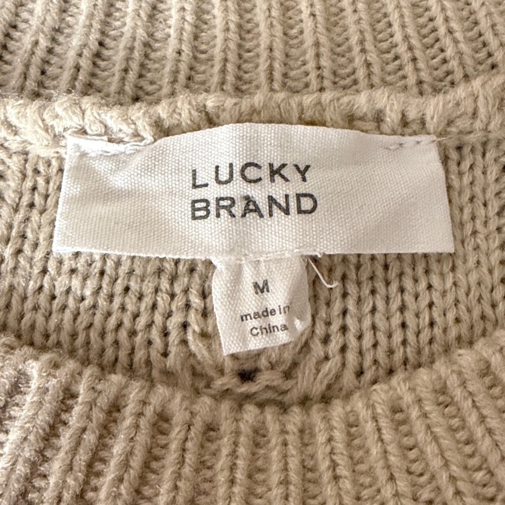 Lucky Brand Cream Cable Knit Sweater Dress Size M - Picture 2 of 8